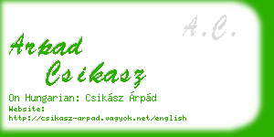 arpad csikasz business card